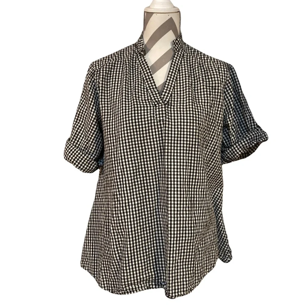 Black and white checkered blouse XXXL - Picture 1 of 5